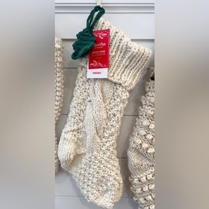 1- MARTHA STEWART Hand Knit Chunky Knit Cream Neutral Christmas Stocking!